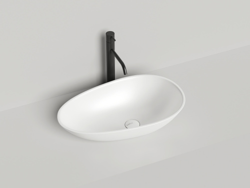Раковина из искусственного камня S-Stone Salini PAOLA 1101201SM 60х30 накладная цвет белый без отверстий под смеситель - фото 2